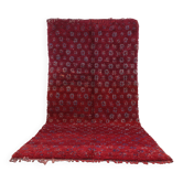Tapis marocain vintage bourgogne 179 x 389 cm - Tapis en laine berbère - Tapis fait main