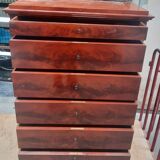 Flamed mahogany chest of drawers with 6 drawers