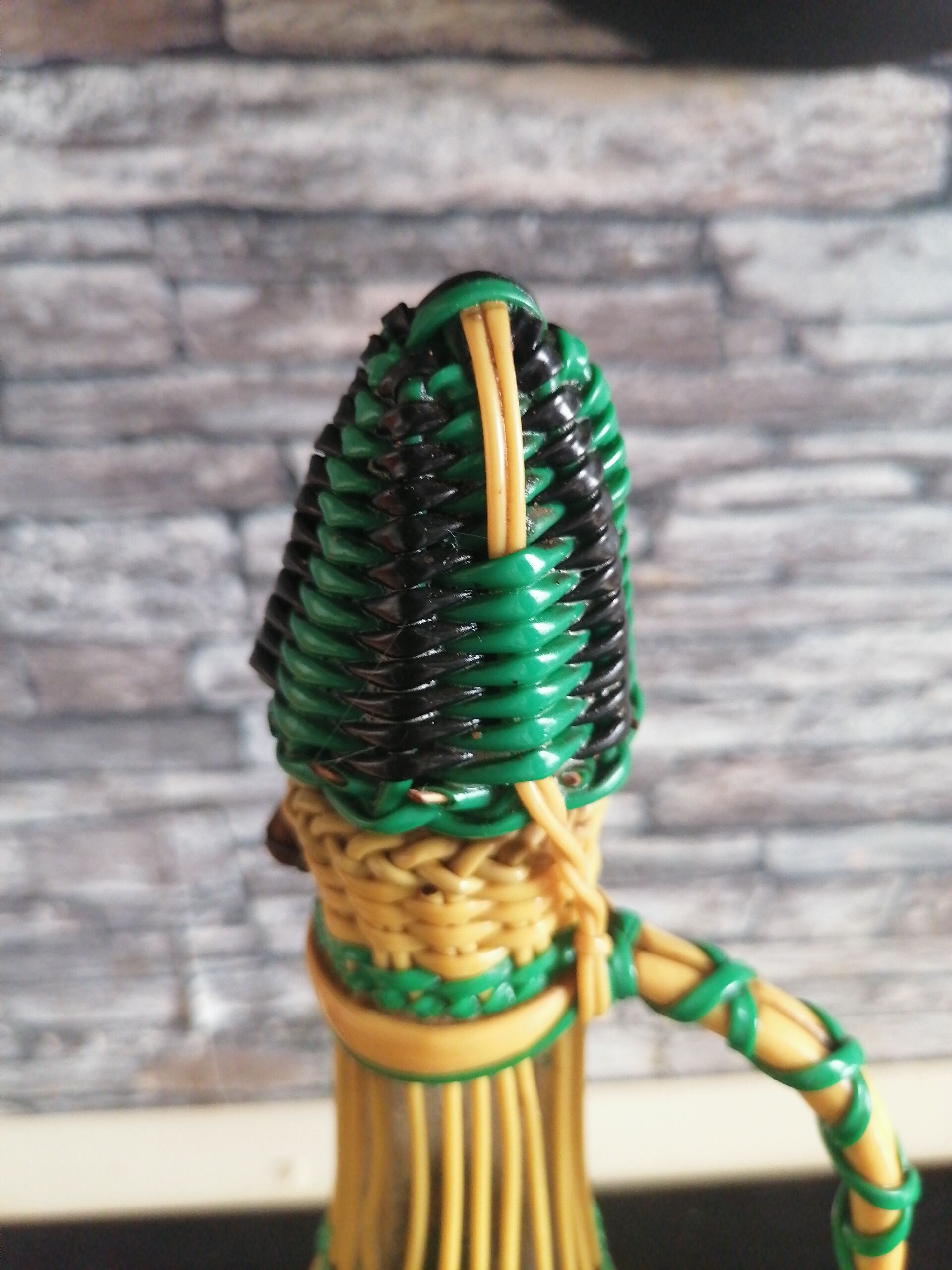 Bottle carafe scoubidou 1950 60