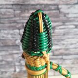 Bottle carafe scoubidou 1950 60