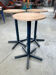 Industrial metal and wood stools with star legs Netherlands 1970s