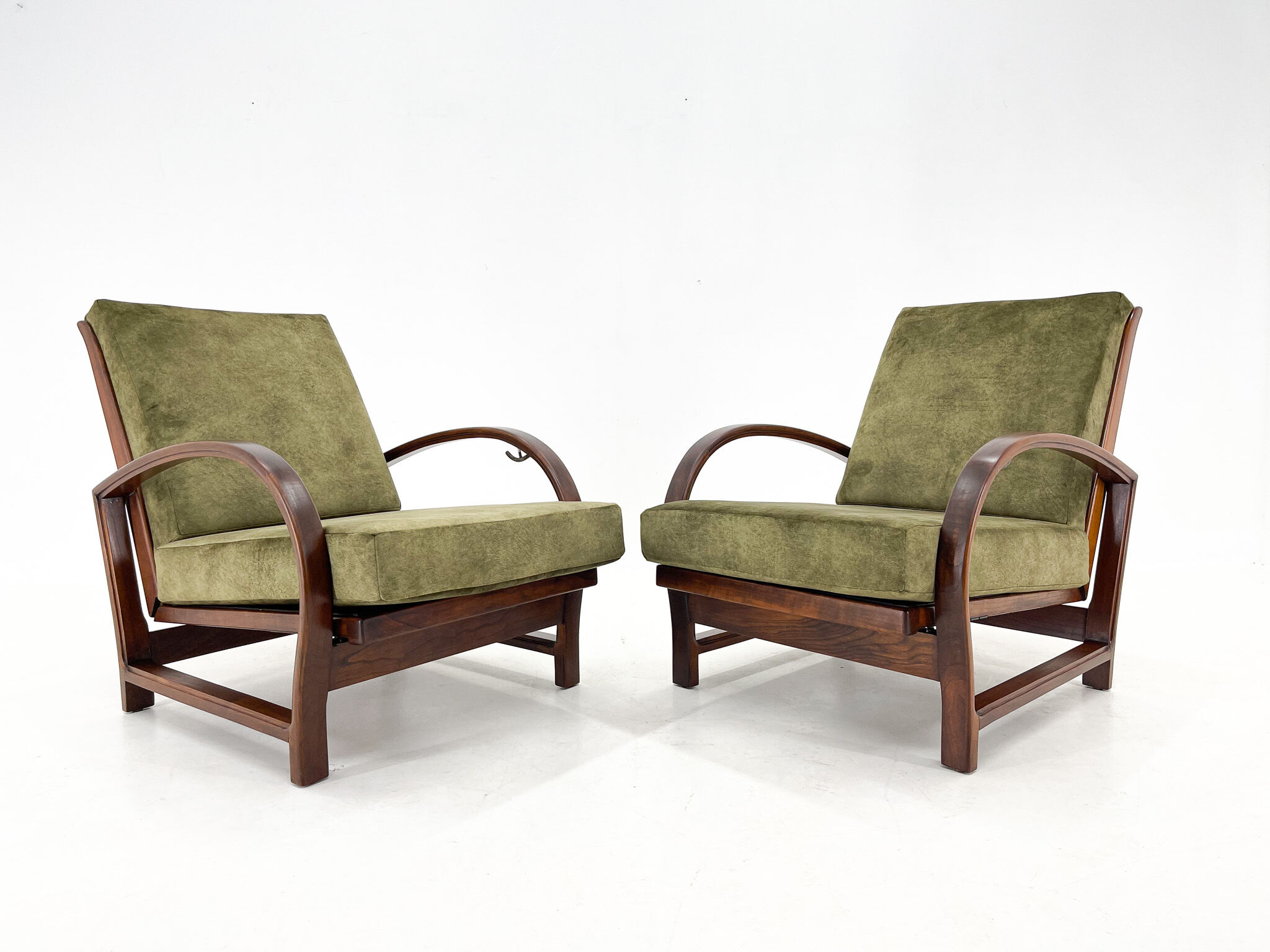 Pair of art deco adjustable armchairs 1930's