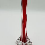 Red submerged Murano glass soliflore vase