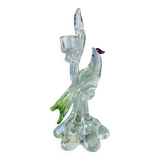 Glass bird candle holder