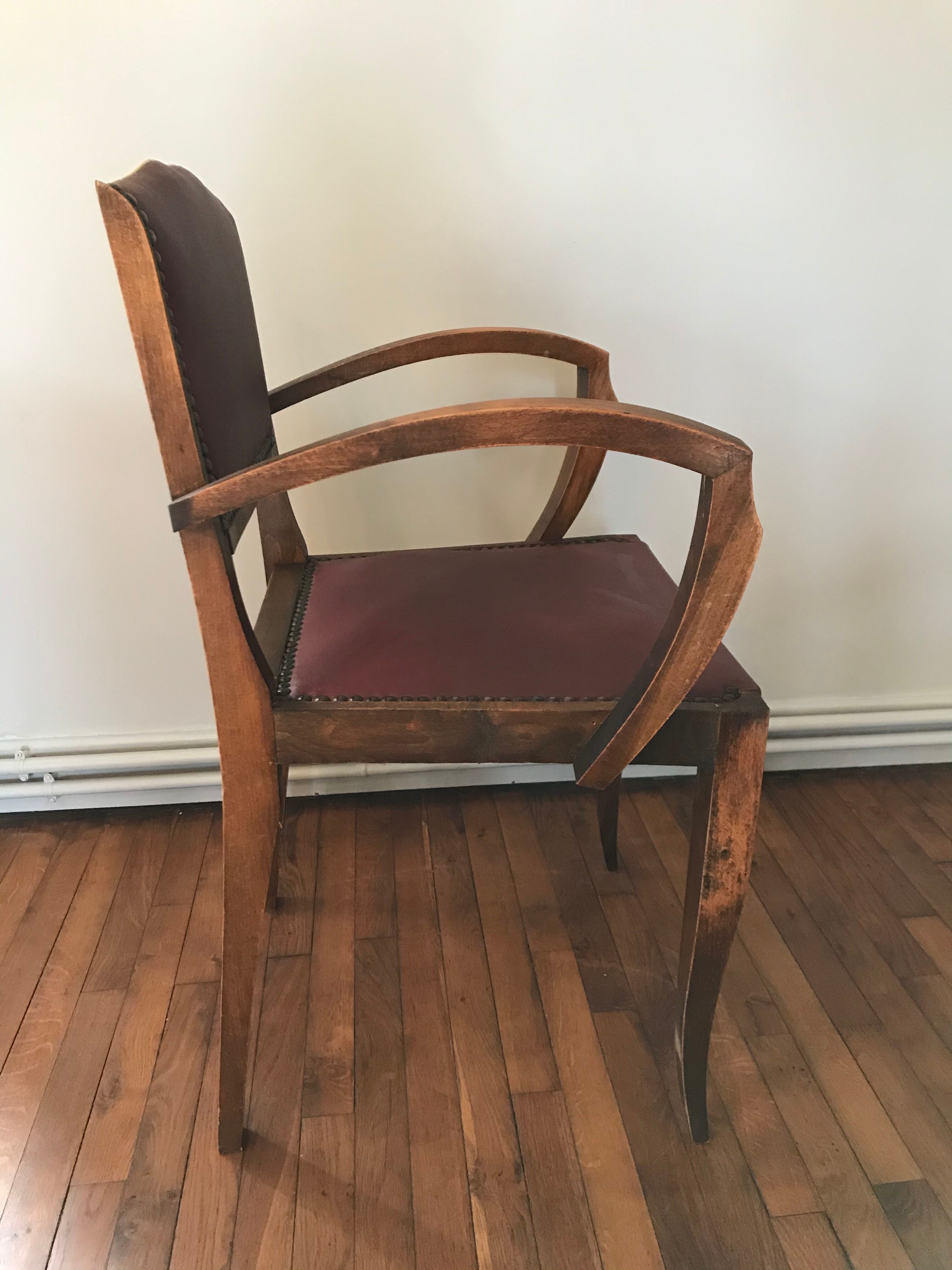 Pair of bridges art deco armchairs