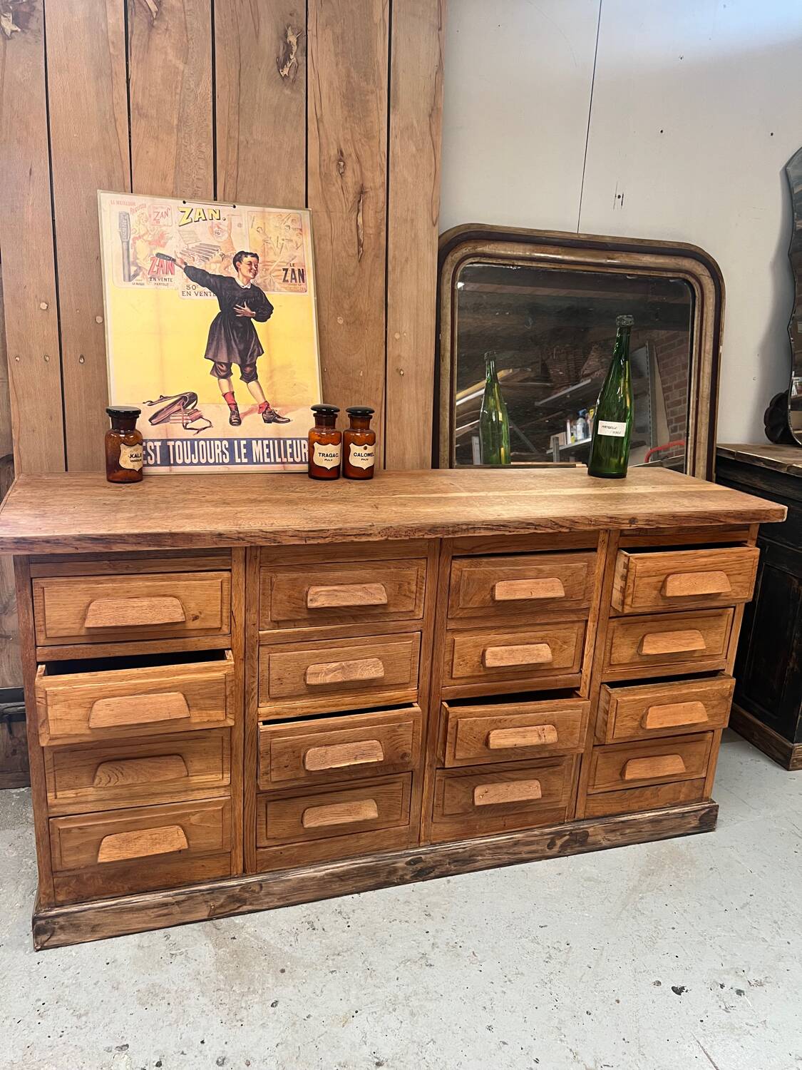 Antique haberdashery cabinet in oak