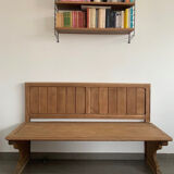 Wooden bench with backrest