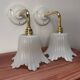 Pair of white tulip wall sconces