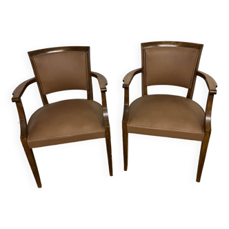 Pair of vintage bridge armchairs