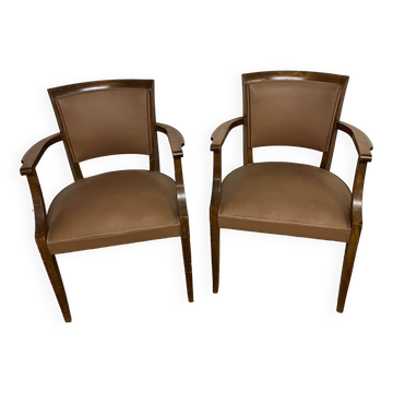 Pair of vintage bridge armchairs