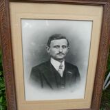 Pair of wooden frames with signed photos, 1923