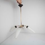 Luster 4 black branches, gold and glass