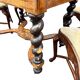 Dutch salon 1900, table and 4 chairs in marquetry stamped IDRAC.