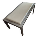 Metal and leather bench