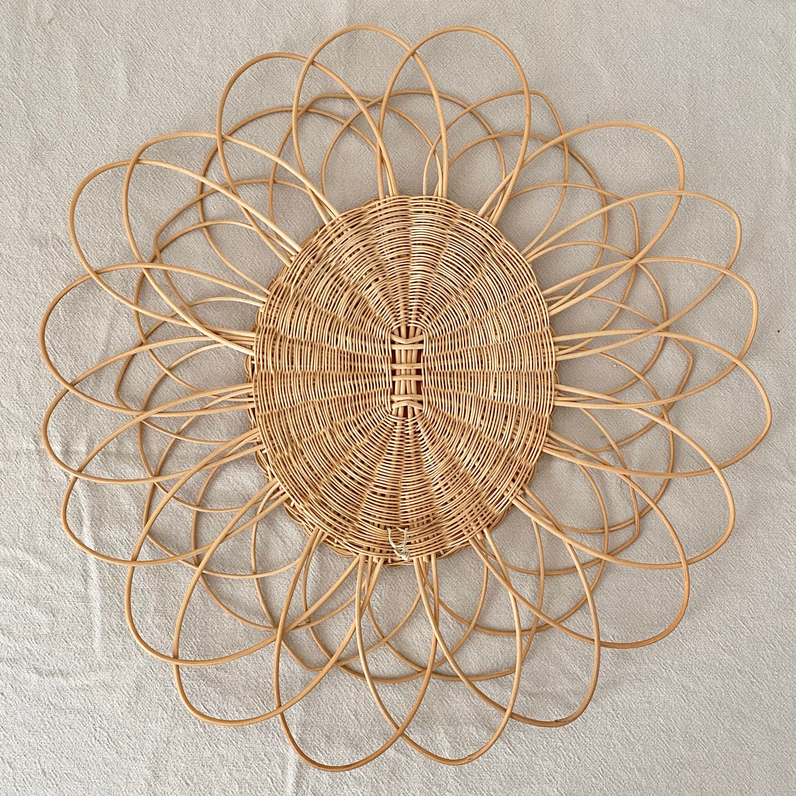 Rattan sun mirror 55cm