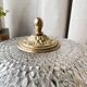Large vintage ceiling lamp in chiseled glass and brass 34 cm