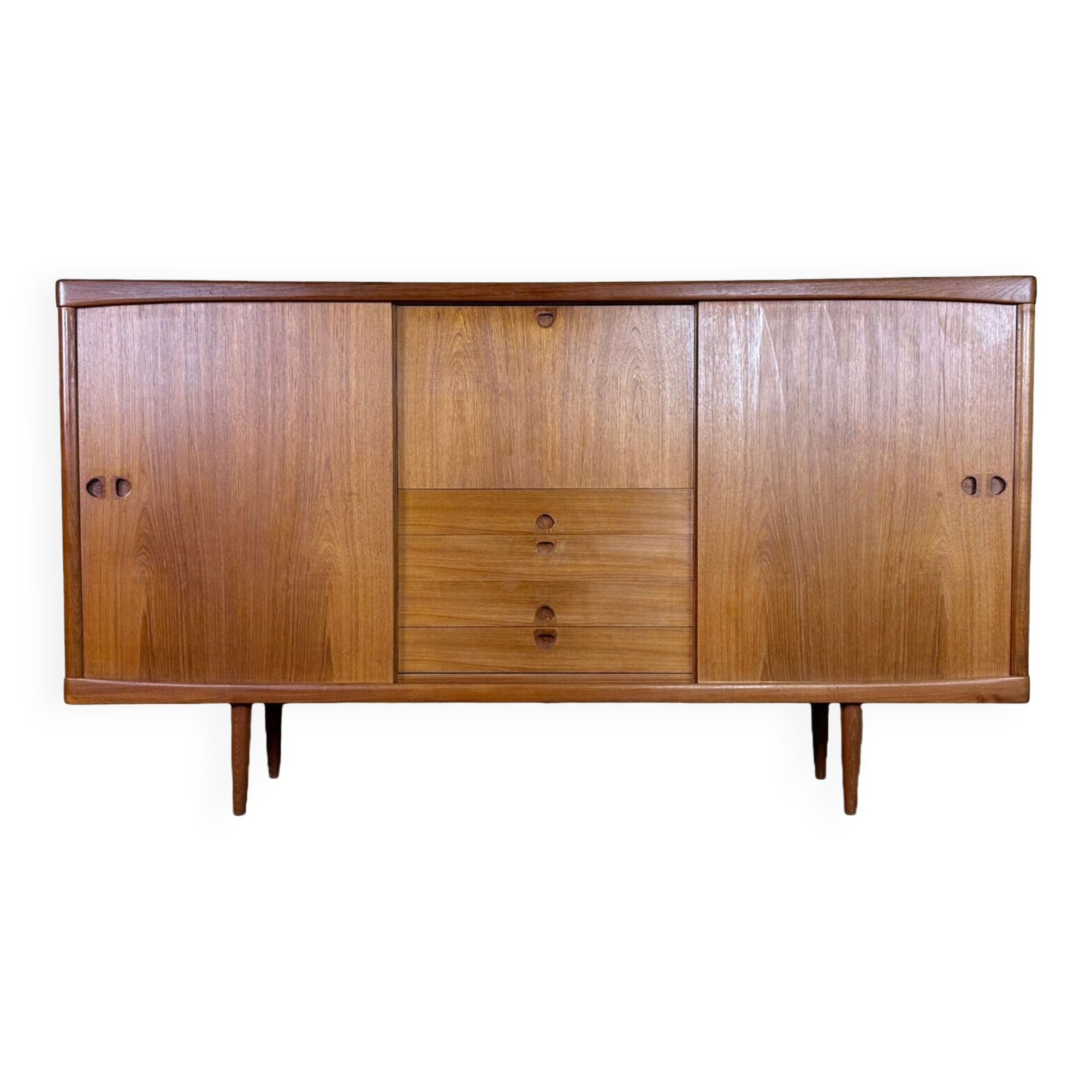 60s 70s teak sideboard highboard H.W. Klein Bramin Danish Modern Design