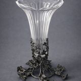 Antique Art Nouveau vase in crystal and patinated bronze – circa 1895–1910