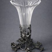Antique Art Nouveau vase in crystal and patinated bronze – circa 1895–1910