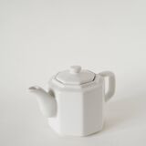 Large faceted ceramic teapot, White, 1950