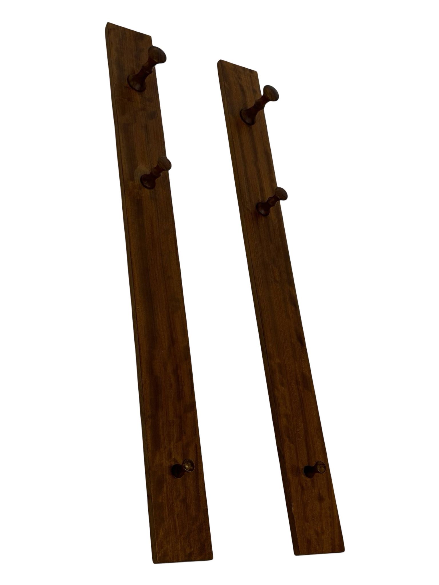 2 portemanteaux muraux danois vintage en teck