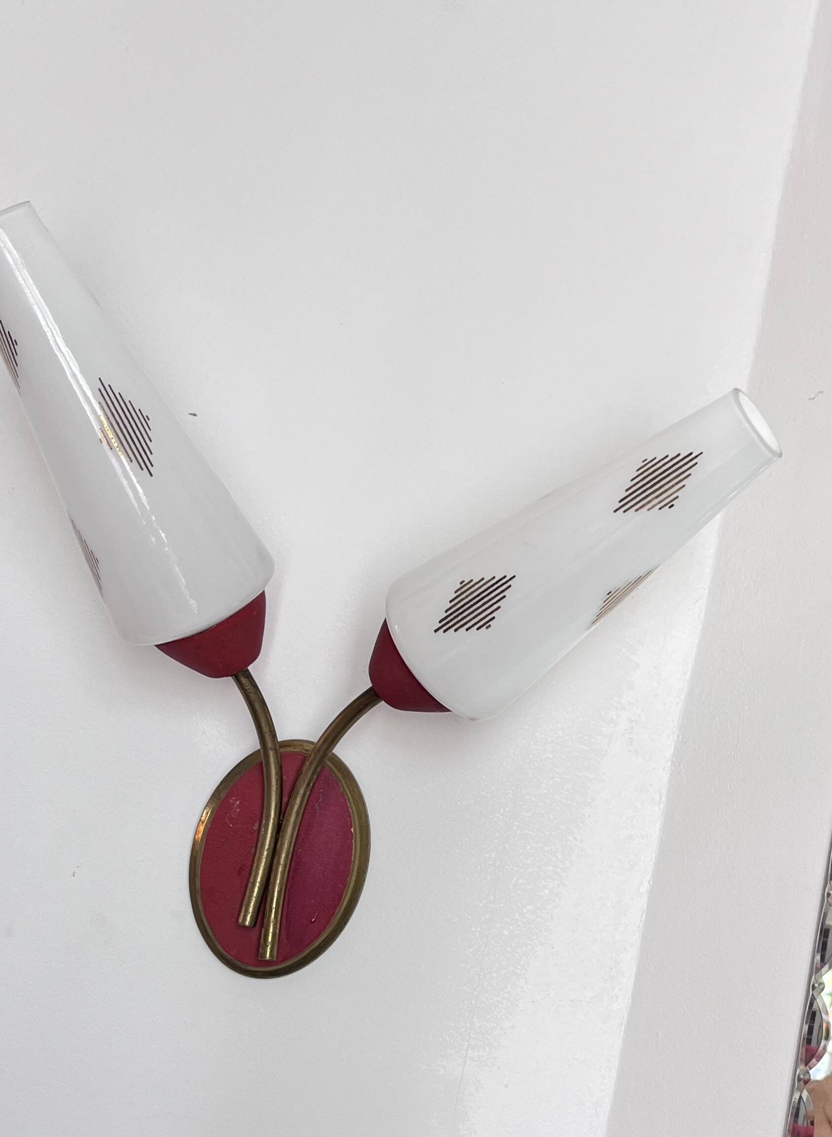 Vintage 1960s opaline wall light