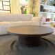 Table basse ronde brutaliste années 70