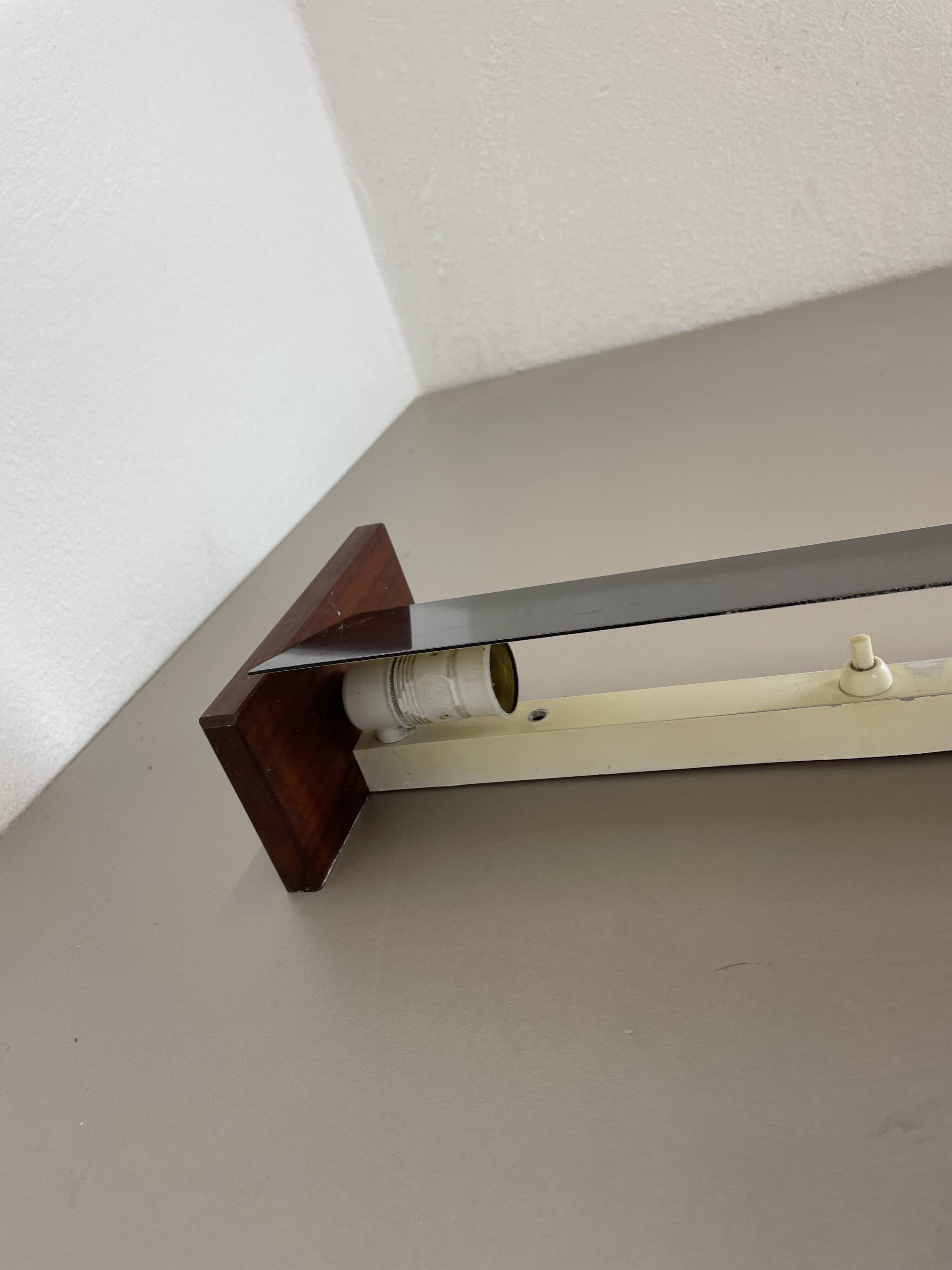 cubic Large 38cm Teak and Metal adjustable wall light element, Germany 1950s