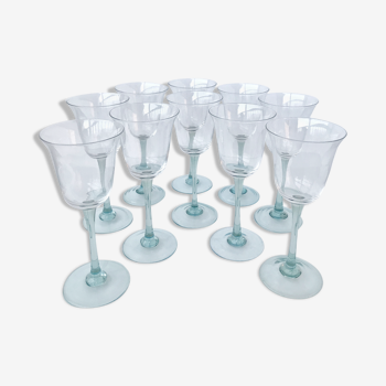 Ensemble de 10 verres à pied vintage