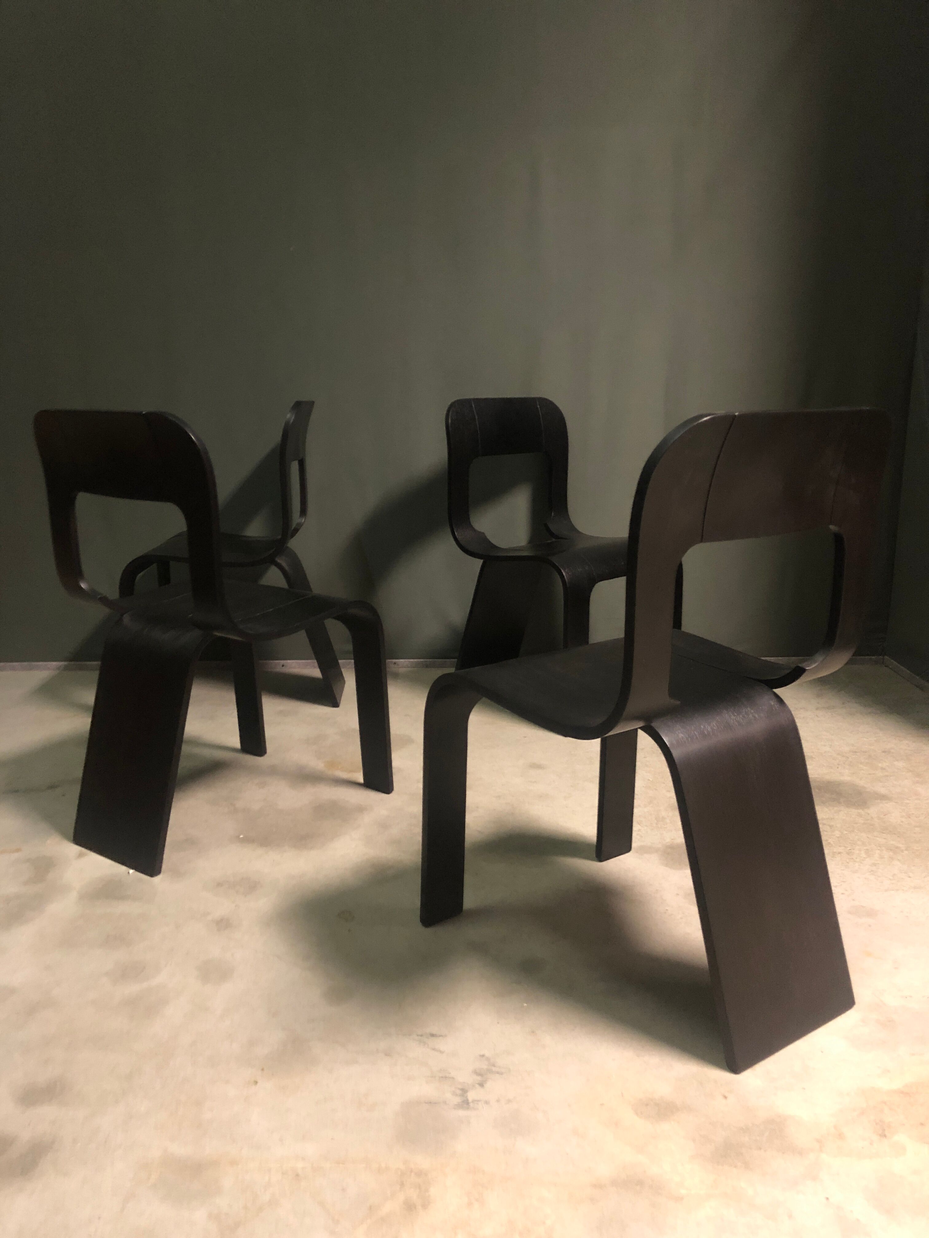 Set de 4 chaises par Gigi Sabadin années 1970
