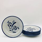 6 dessert plates, St. Clement. Hand-painted decoration.