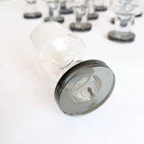 Space age Crystal drinking glasses in three sizes by Bayel, France 1970s