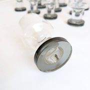 Space age Crystal drinking glasses in three sizes by Bayel, France 1970s