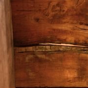 Large antique chest in solid pine and oak