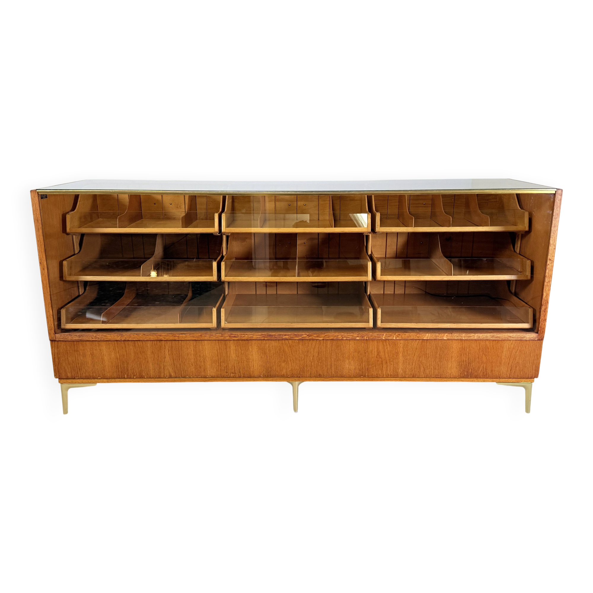 Vitrine en chêne vintage – Haka Ladenmöbel