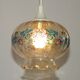French Vintage Clear Glass Ceiling Light with Colourful Floral Decoration