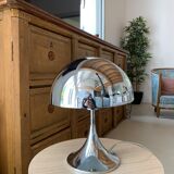 Pair of space age chrome mushroom lamps