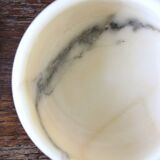 Round box in vintage beige marble