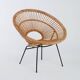 Fauteuil Corolle en rotin - 1960