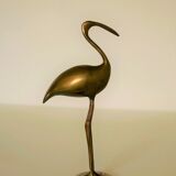 Vintage brass pink flamingo