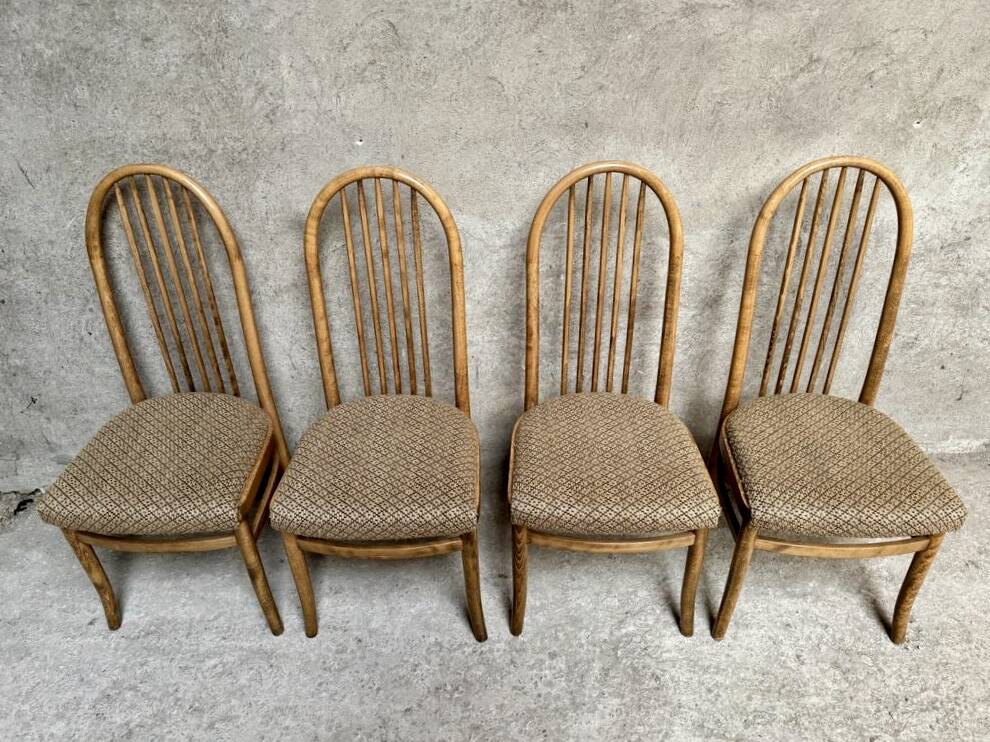 Series Set of 4 Baumann Eden Vintage chairs with fabric seat