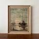 Mid 20th Century "Fishing Boat at Sea" Oil Painting