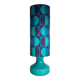 Stockholm lamp H82 D25cm blue opaline - vintage fabric 1970