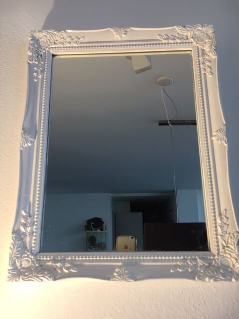 Romantic white mirror 47cm x 37cm with mouldings