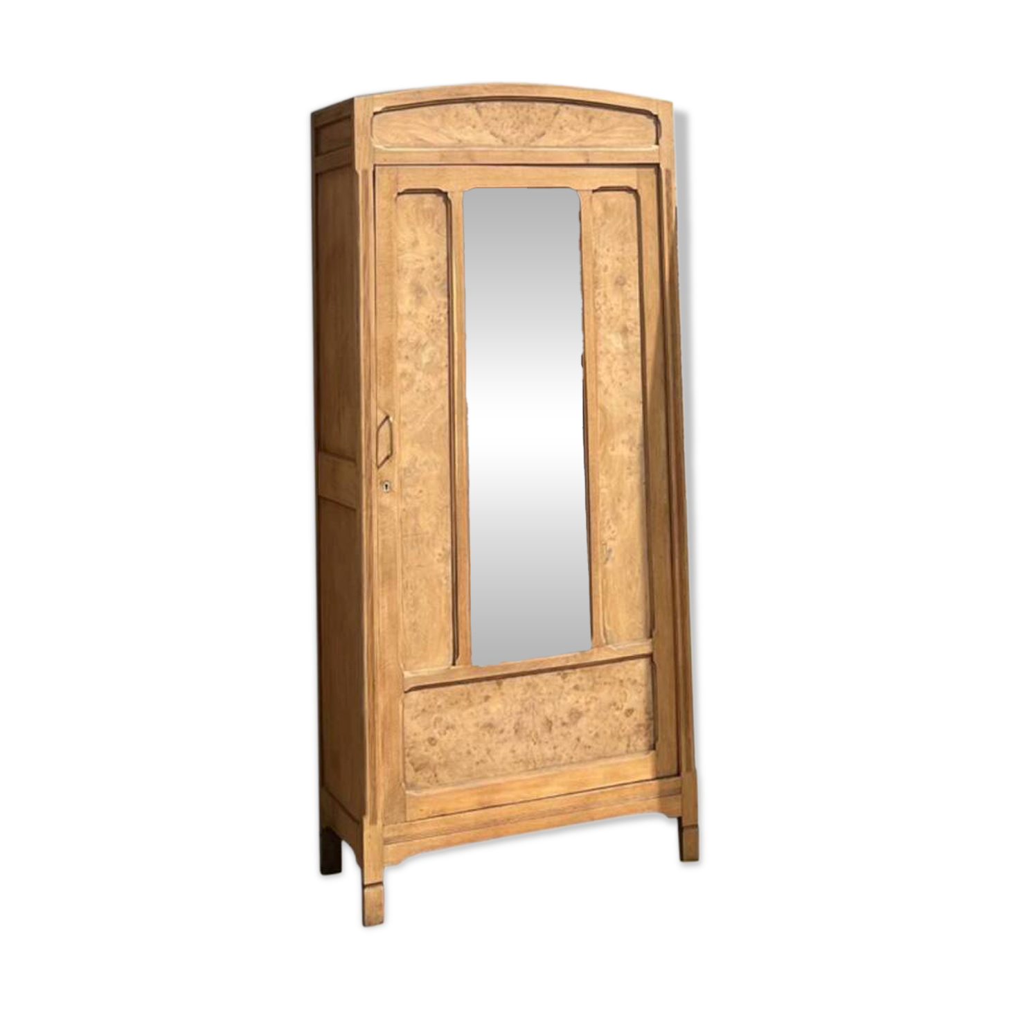 Antique Parisian wardrobe in raw oak