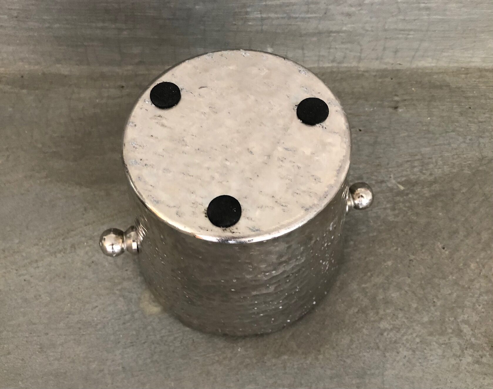 Hammered metal ice bucket