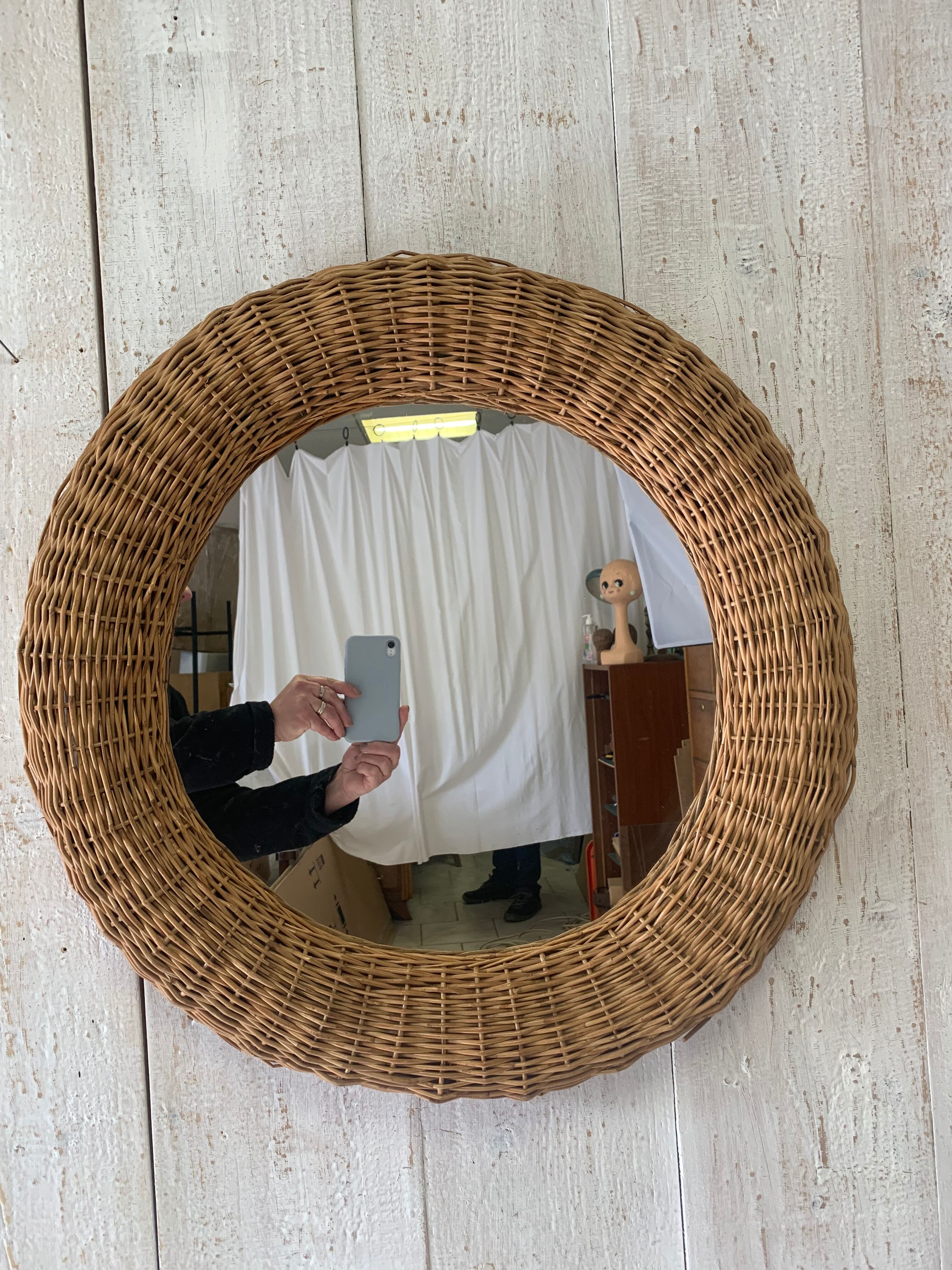 Wicker mirror