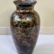Signed églomisé glass vase, unique piece, France, circa 1980, 46 cm