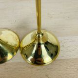 3 Scandinavian style gold-plated brass candle holders