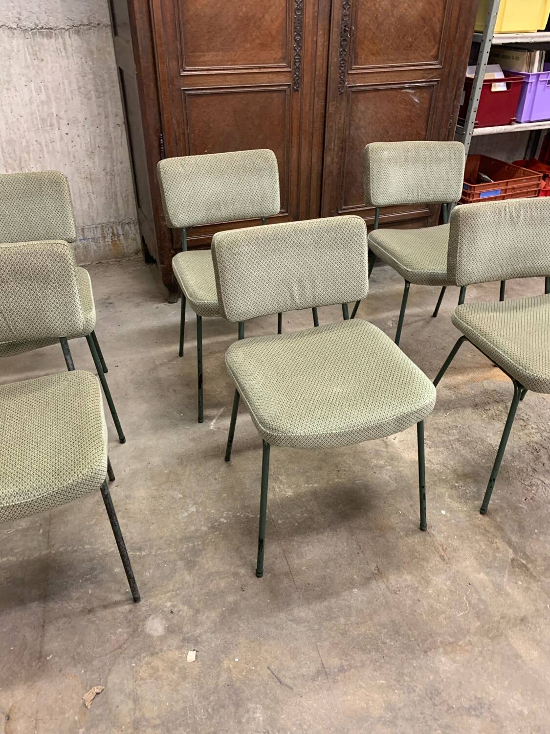6 Chaises Design André Simard Airborne Vintage